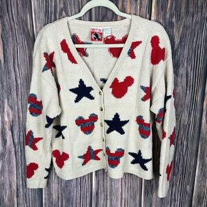 Vintage Disney Limited Edition Crochet Knit 4th of July Sweater Women's Large
